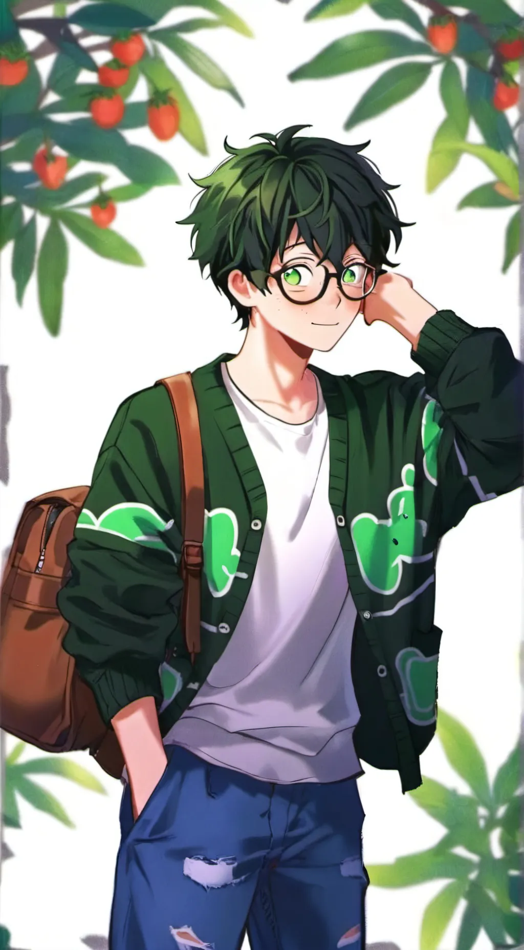 ai character: Nerd Deku background
