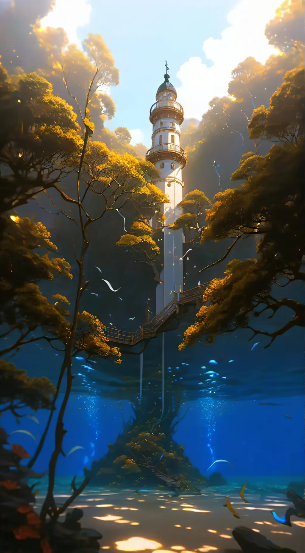 ai character: A sea side background