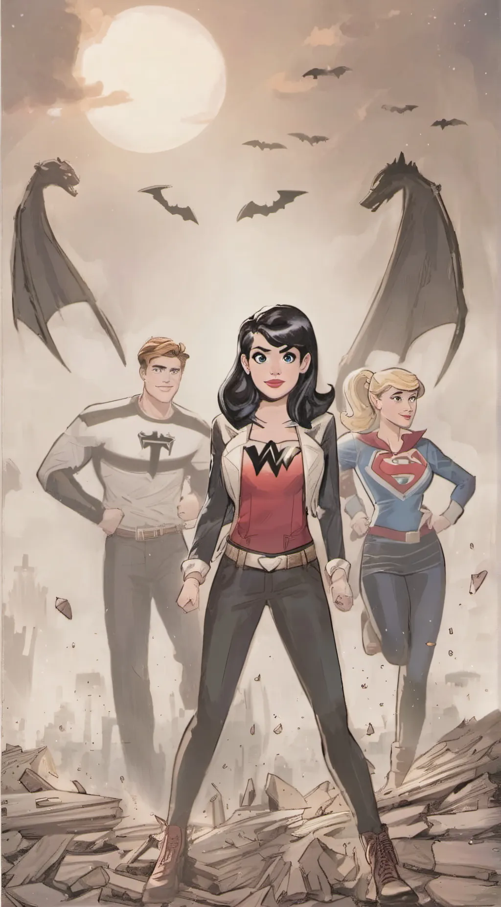 ai character: superheroes background