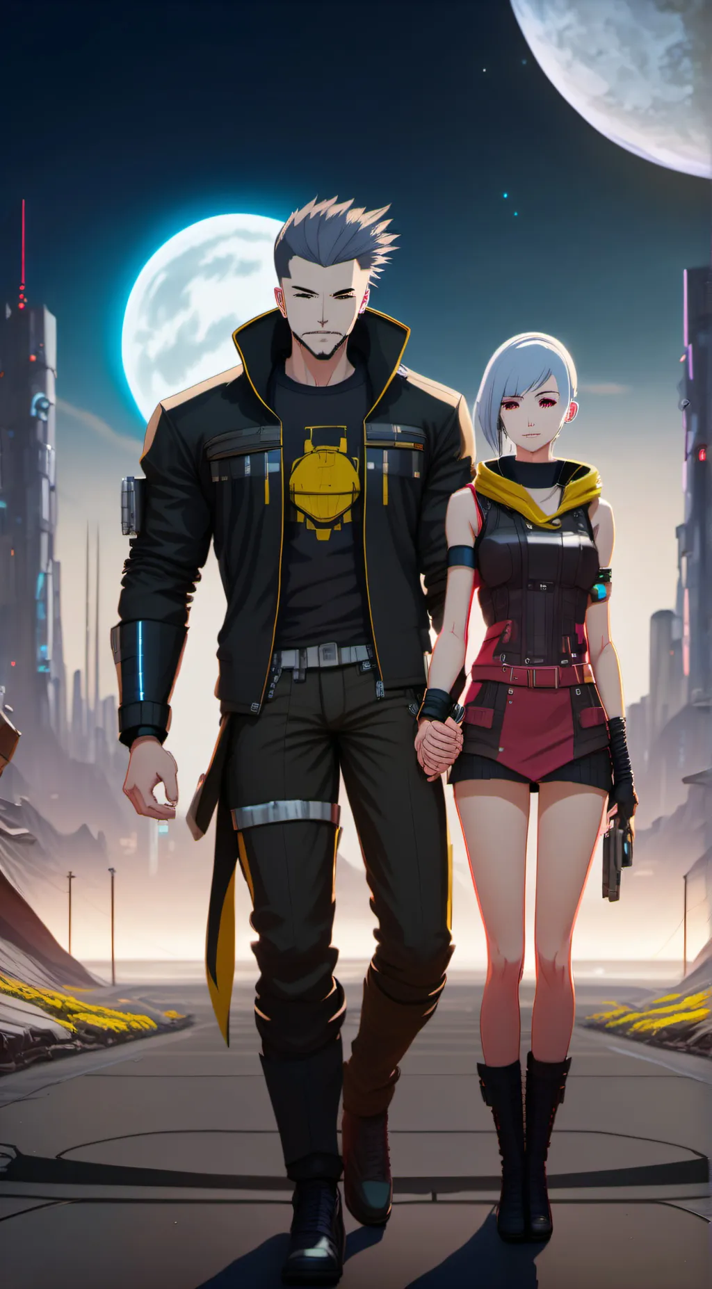 ai character: lucy & David  background