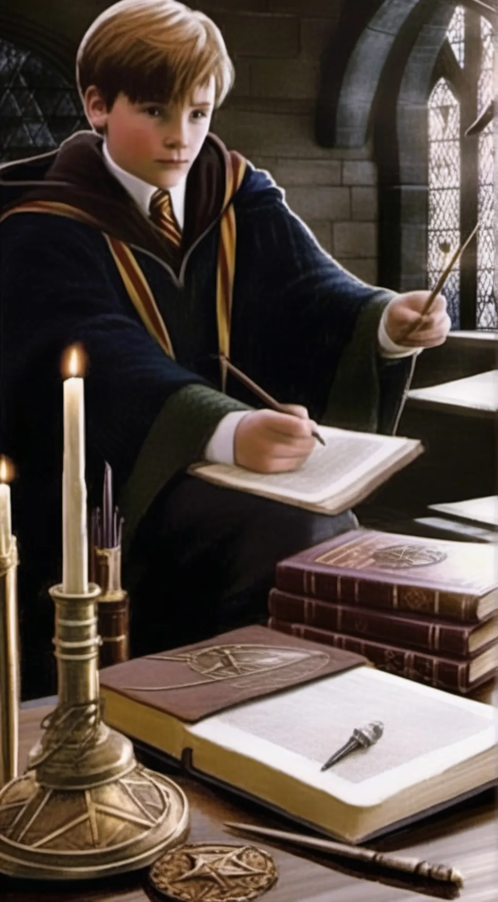 ai character: hogwarts 💚❤💛🖤💙 background