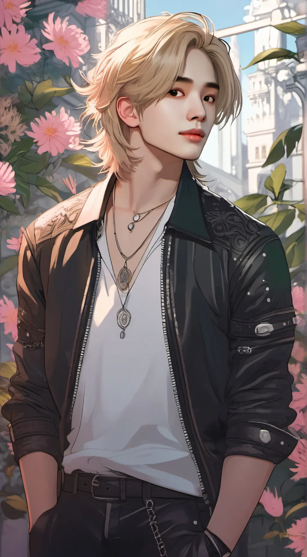 ai character: Hyunjin  background