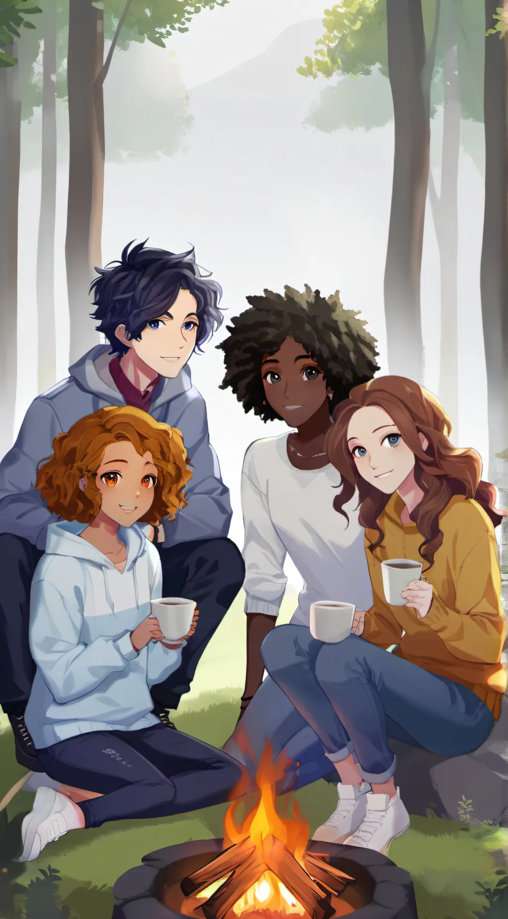 ai character: camping background