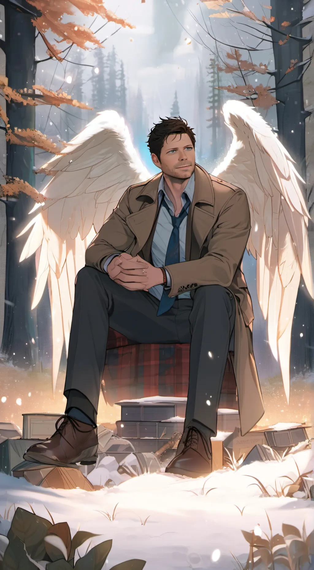 ai character: Castiel  background