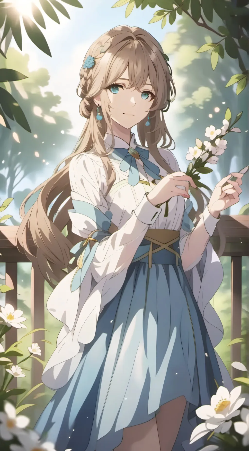 ai character: Violet background