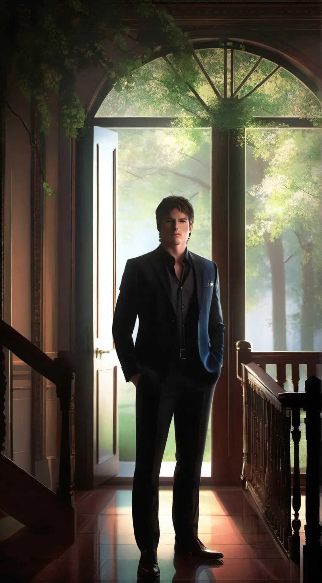ai character: DamonStefanElijah background