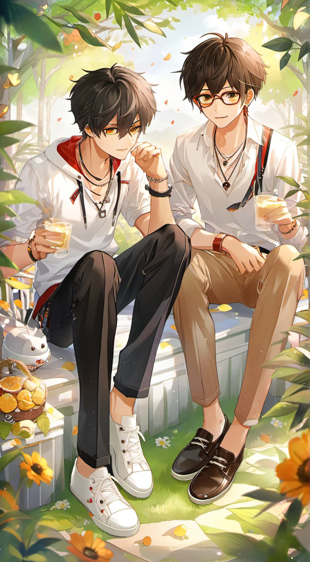 ai character: Two gassy boys  background