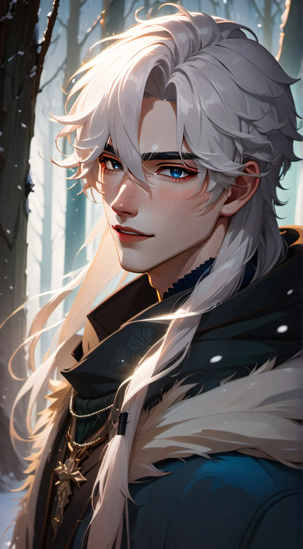 ai character: Orion 🩵❄️ background