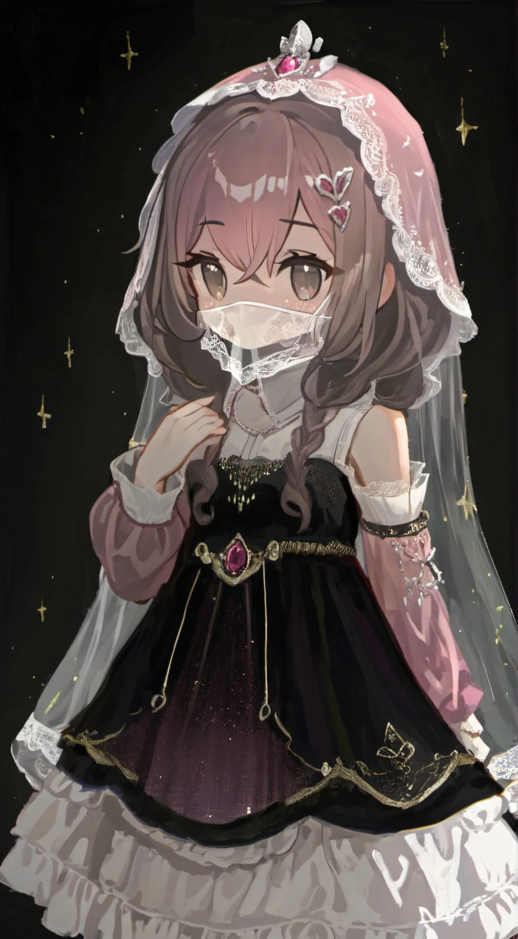 ai character: queen broken heart background