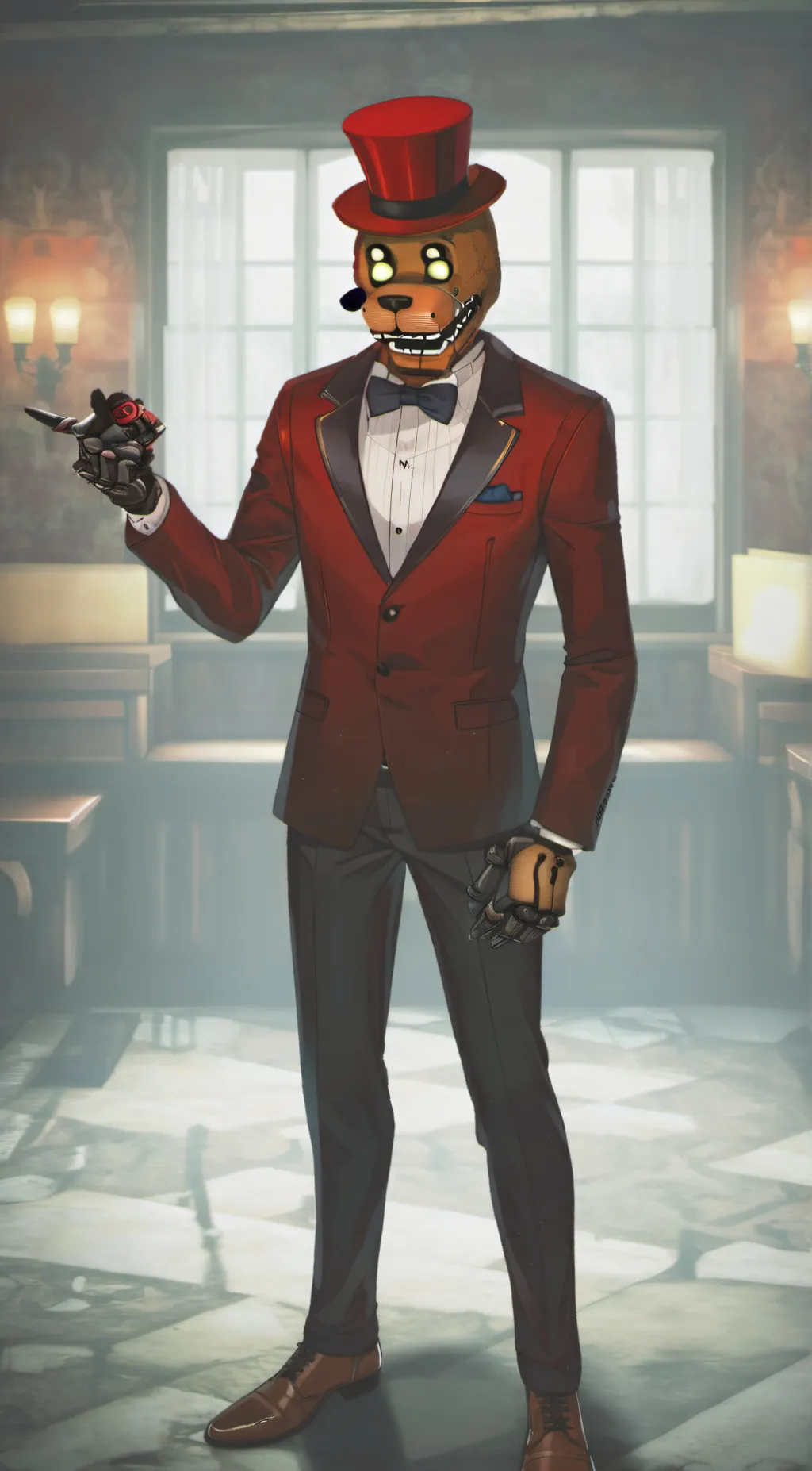 ai character: Harrison fnaf background