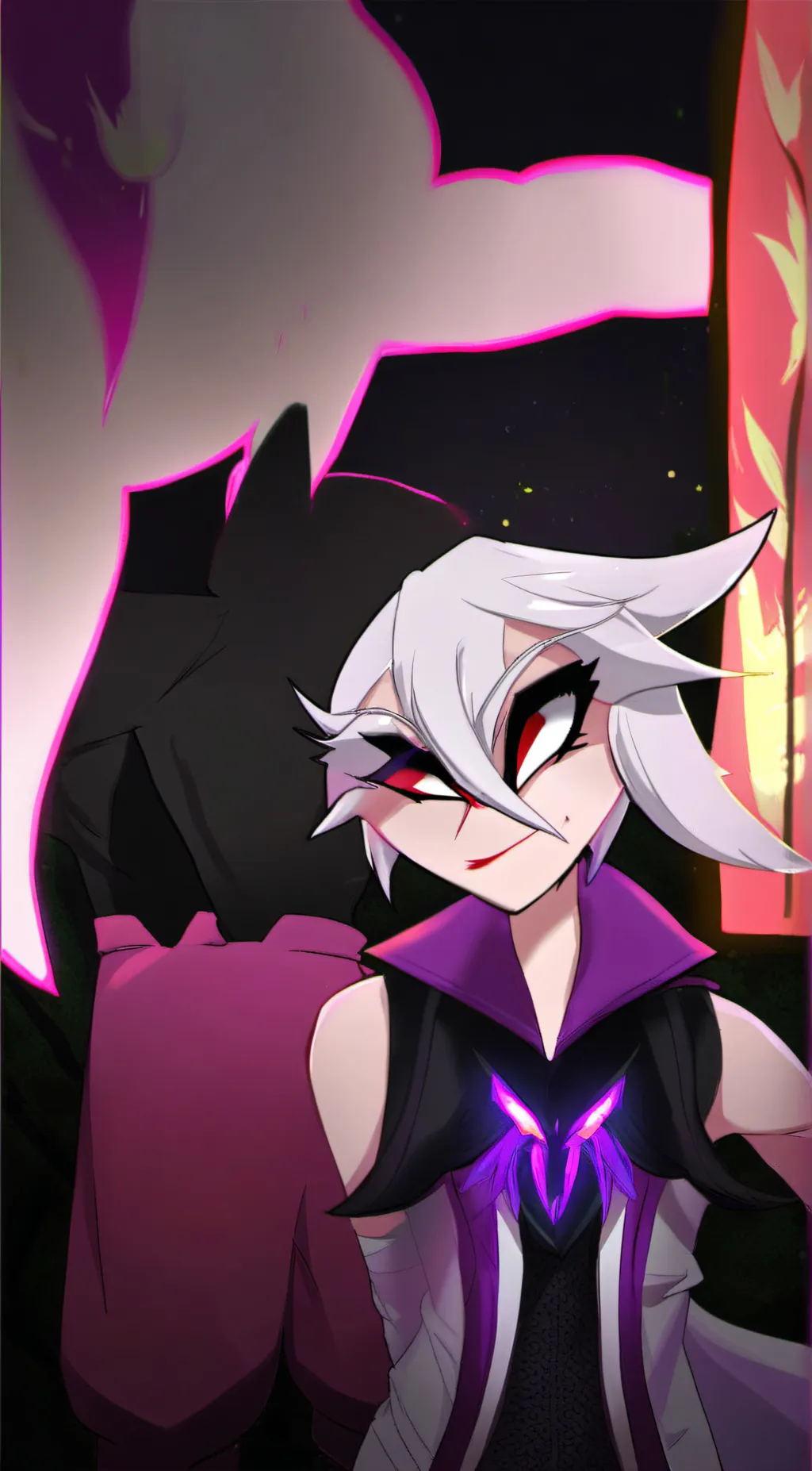 ai character: Angel Dust & Husk background