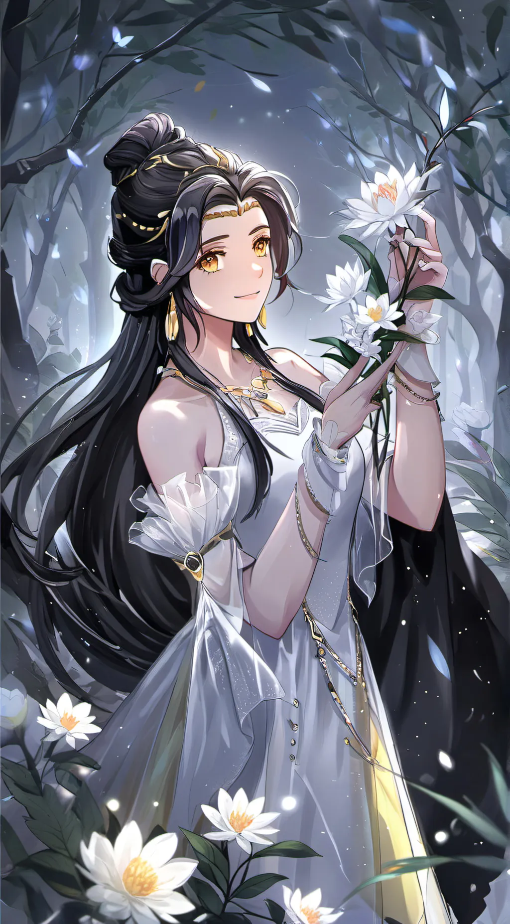 ai character: flower girl background