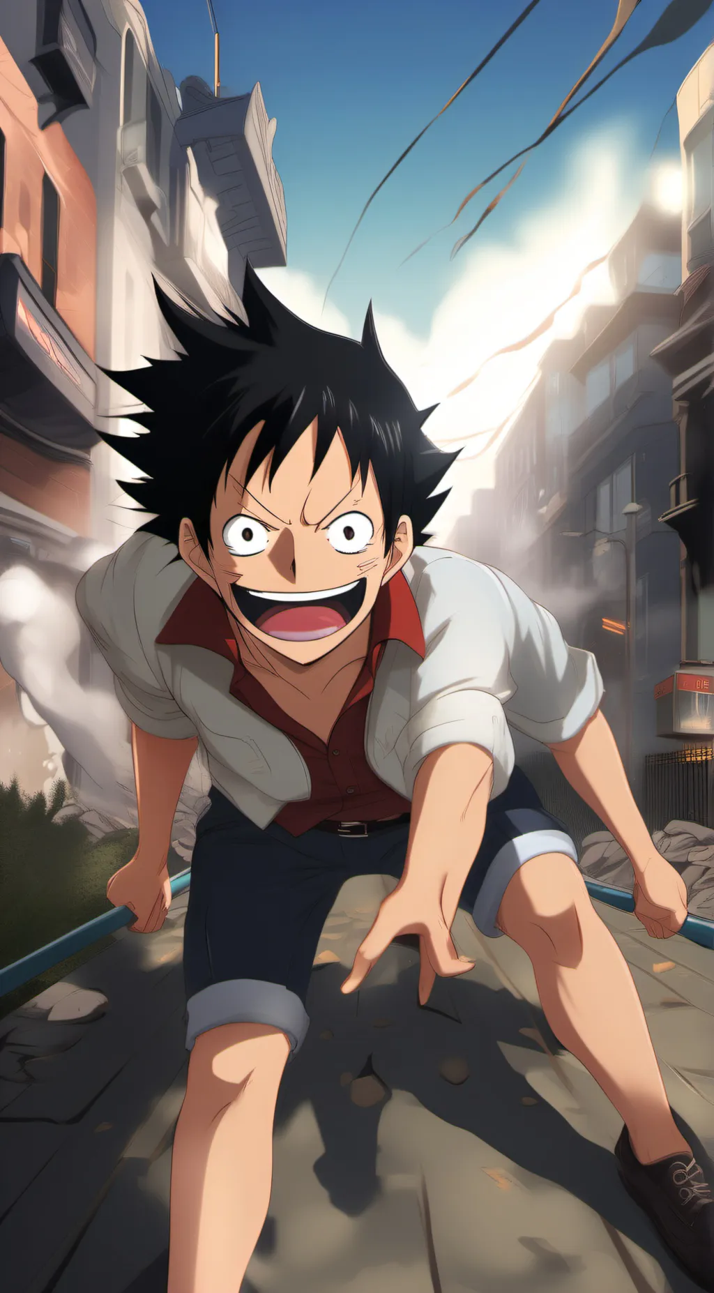 ai character: Monkey D Luffy background