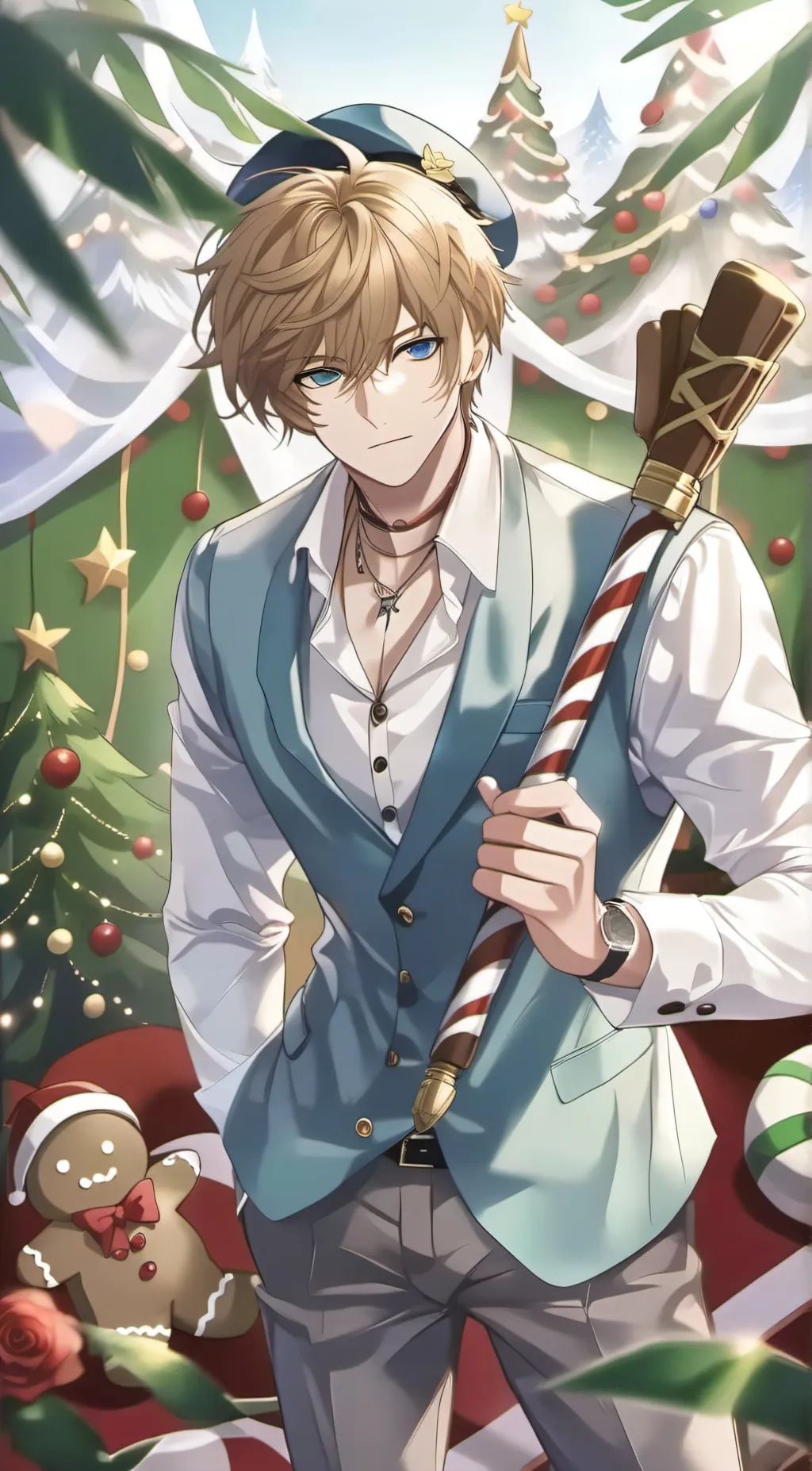 ai character: Gingerbread cookie background