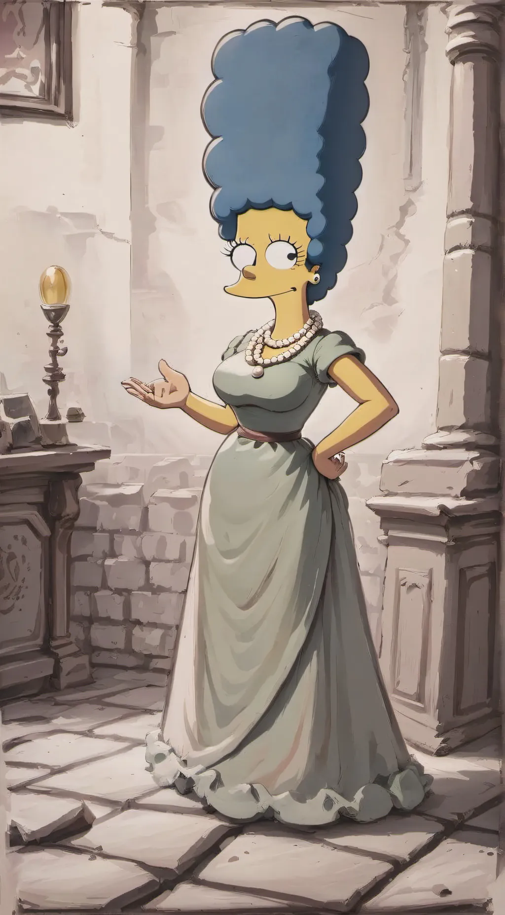 ai character: Marge Simpson background