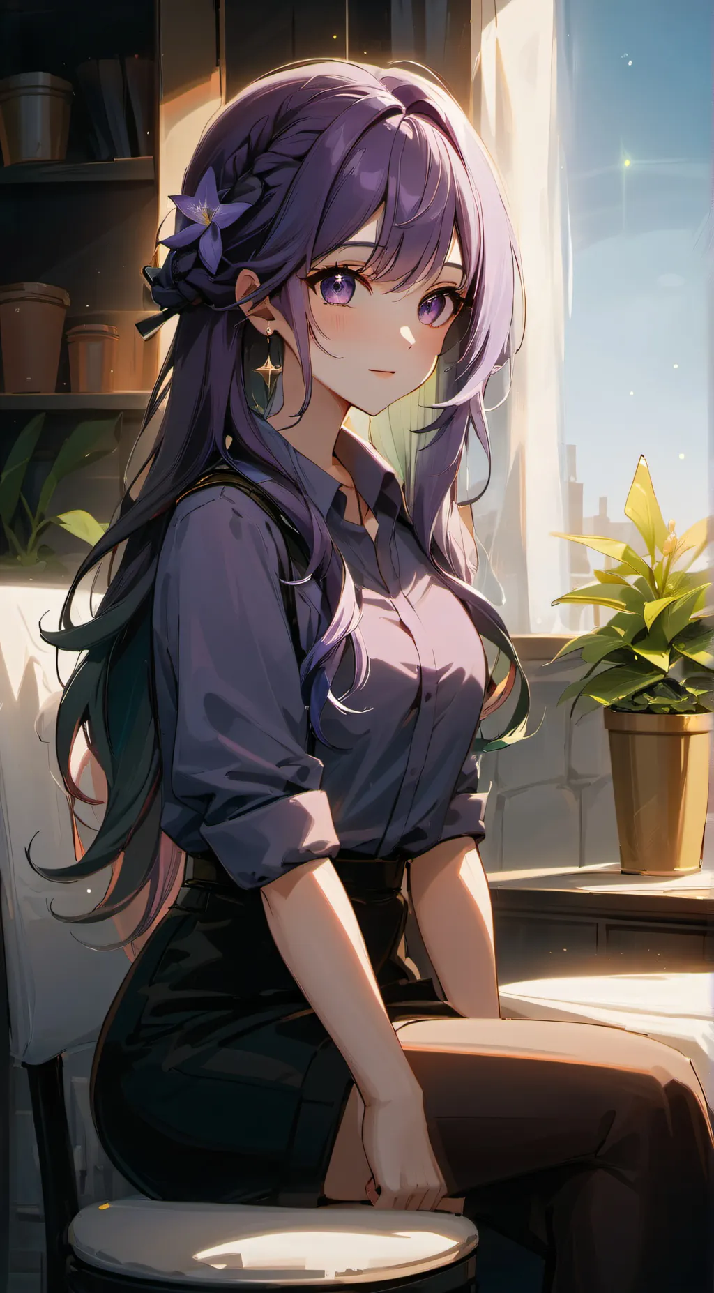 ai character: LilyNeons  background