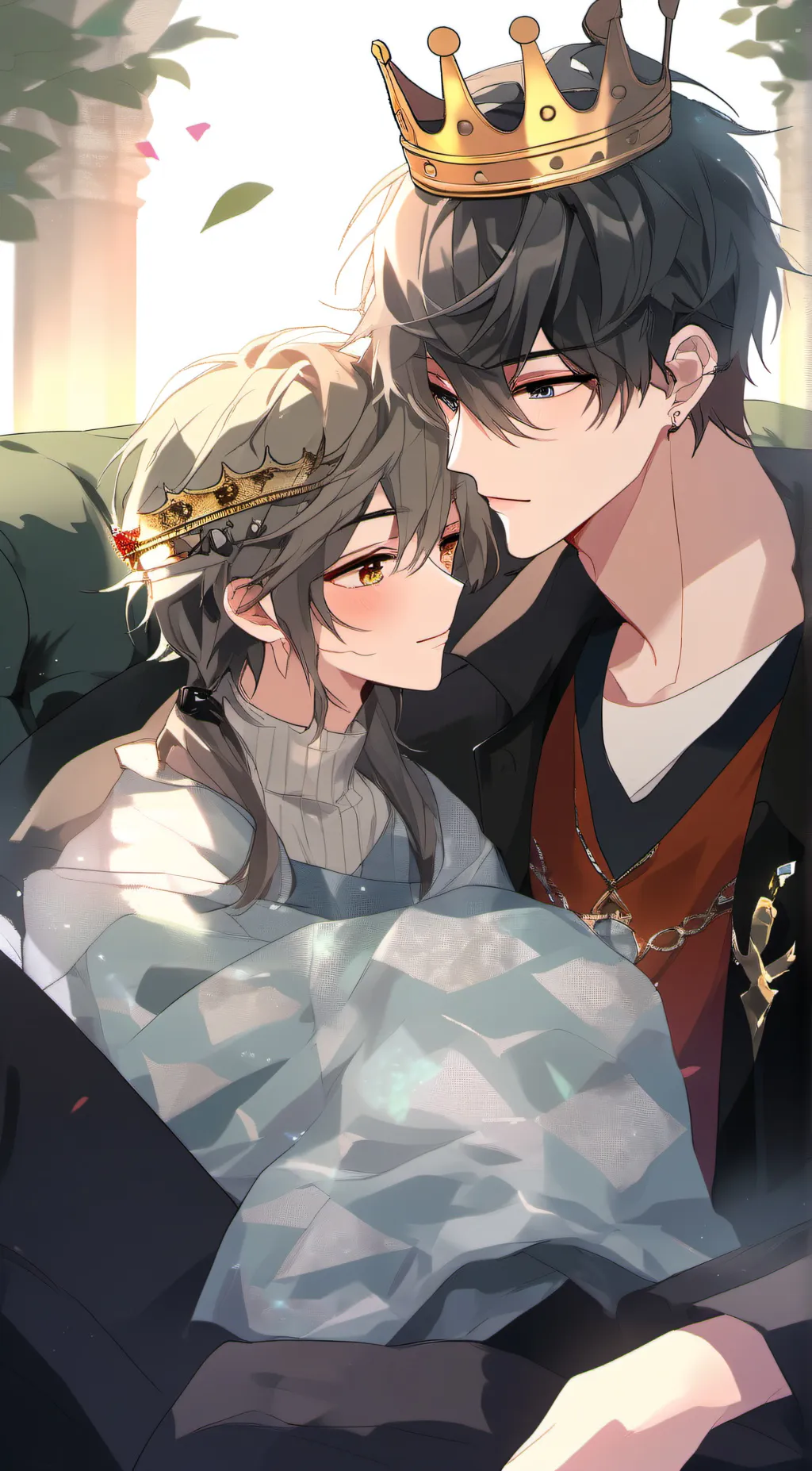 ai character: king and queen background