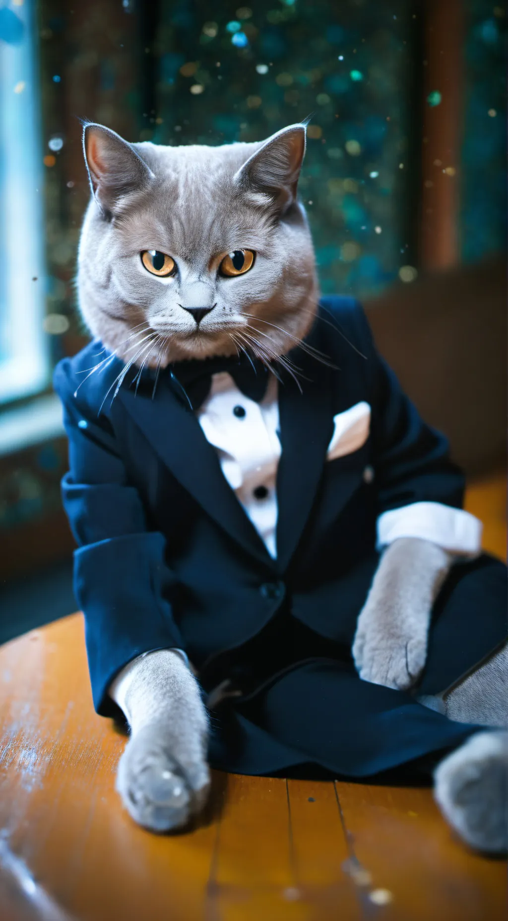 ai character: Mr: meow background