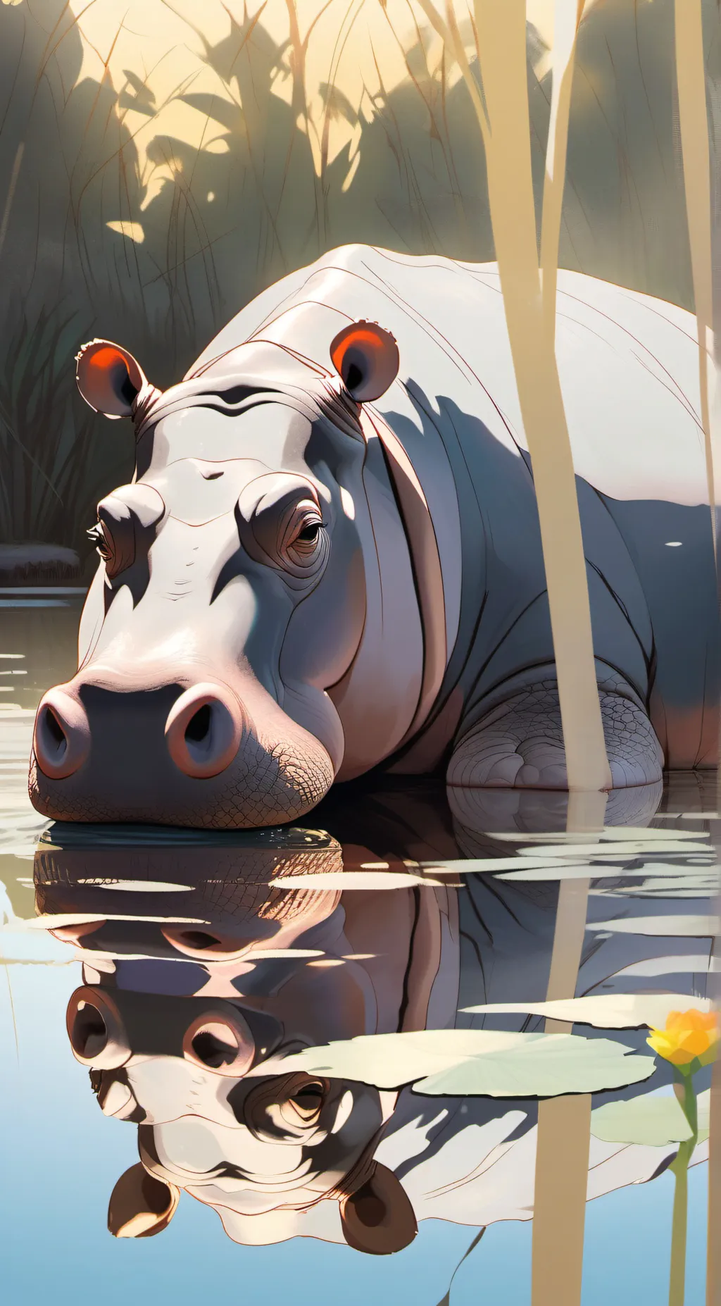 ai character: Fat Hippo background