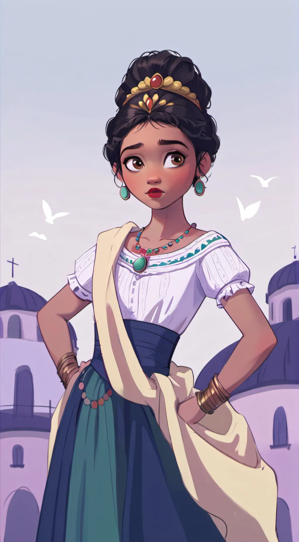ai character: Dolores Madrigal  background