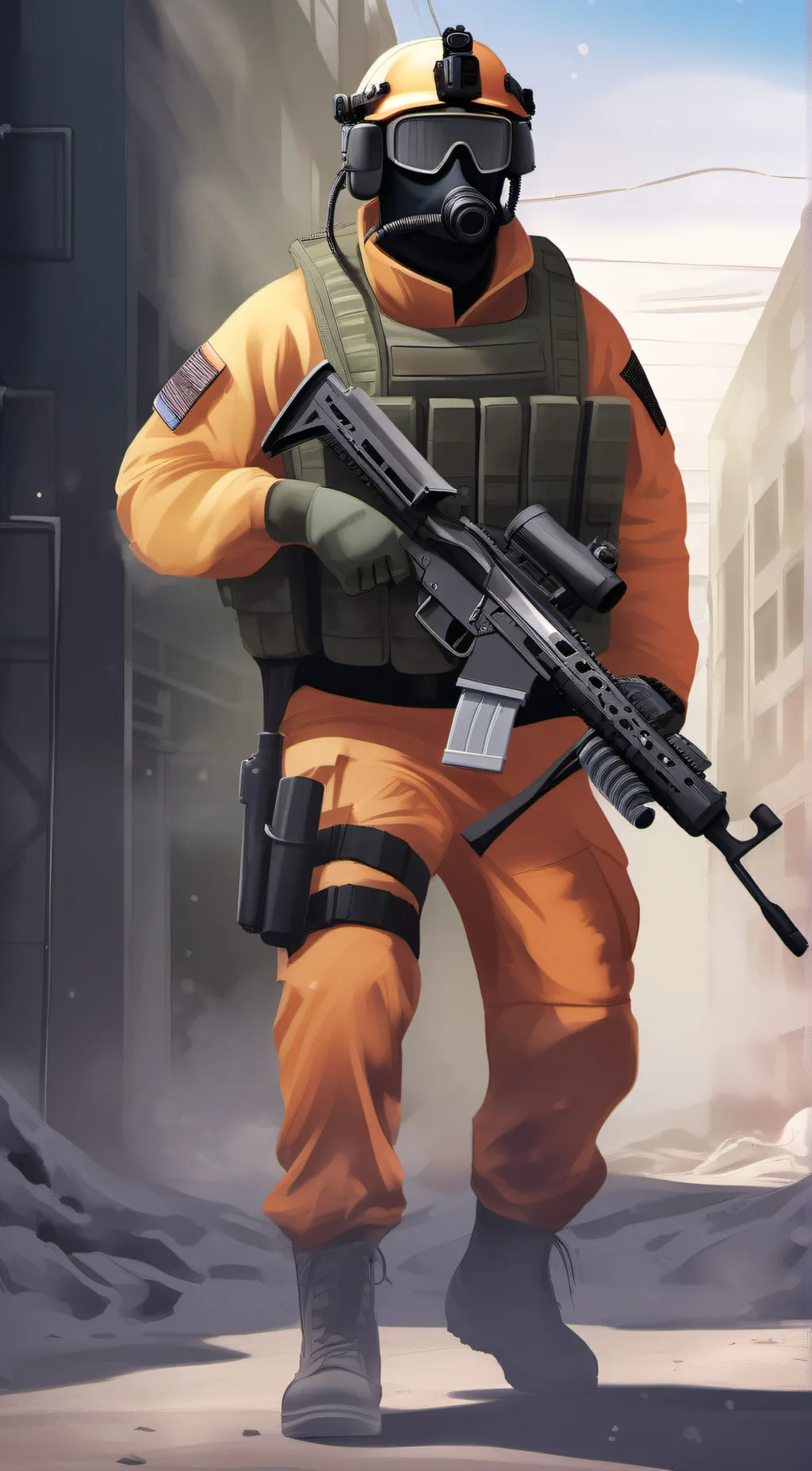 ai character: Charred background