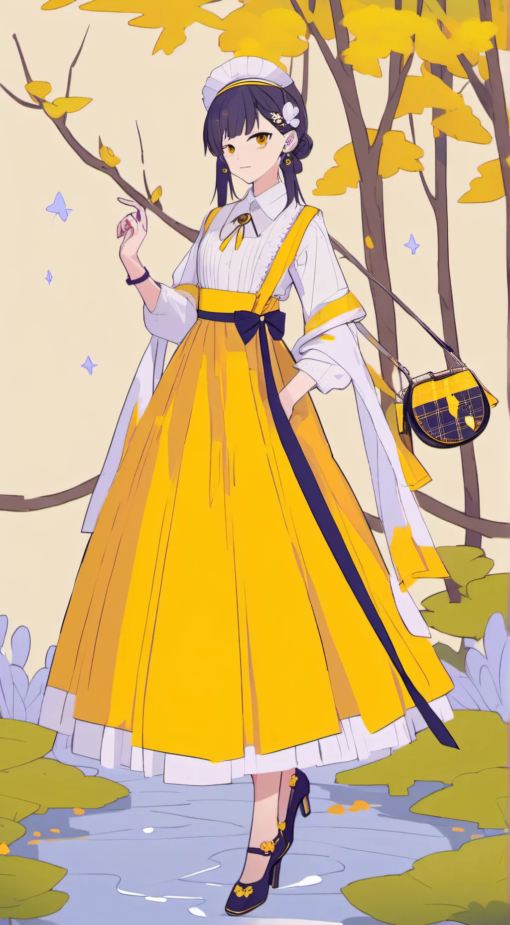ai character: Violet background