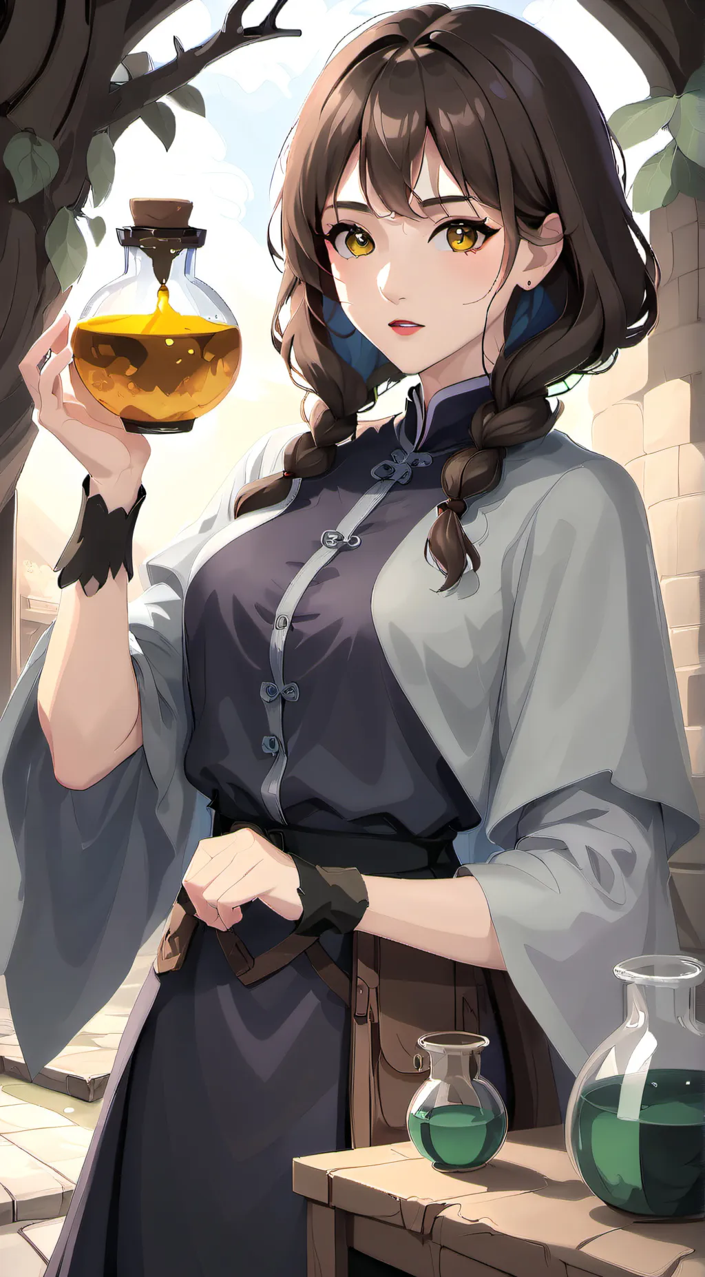 ai character: fat baby potion  background