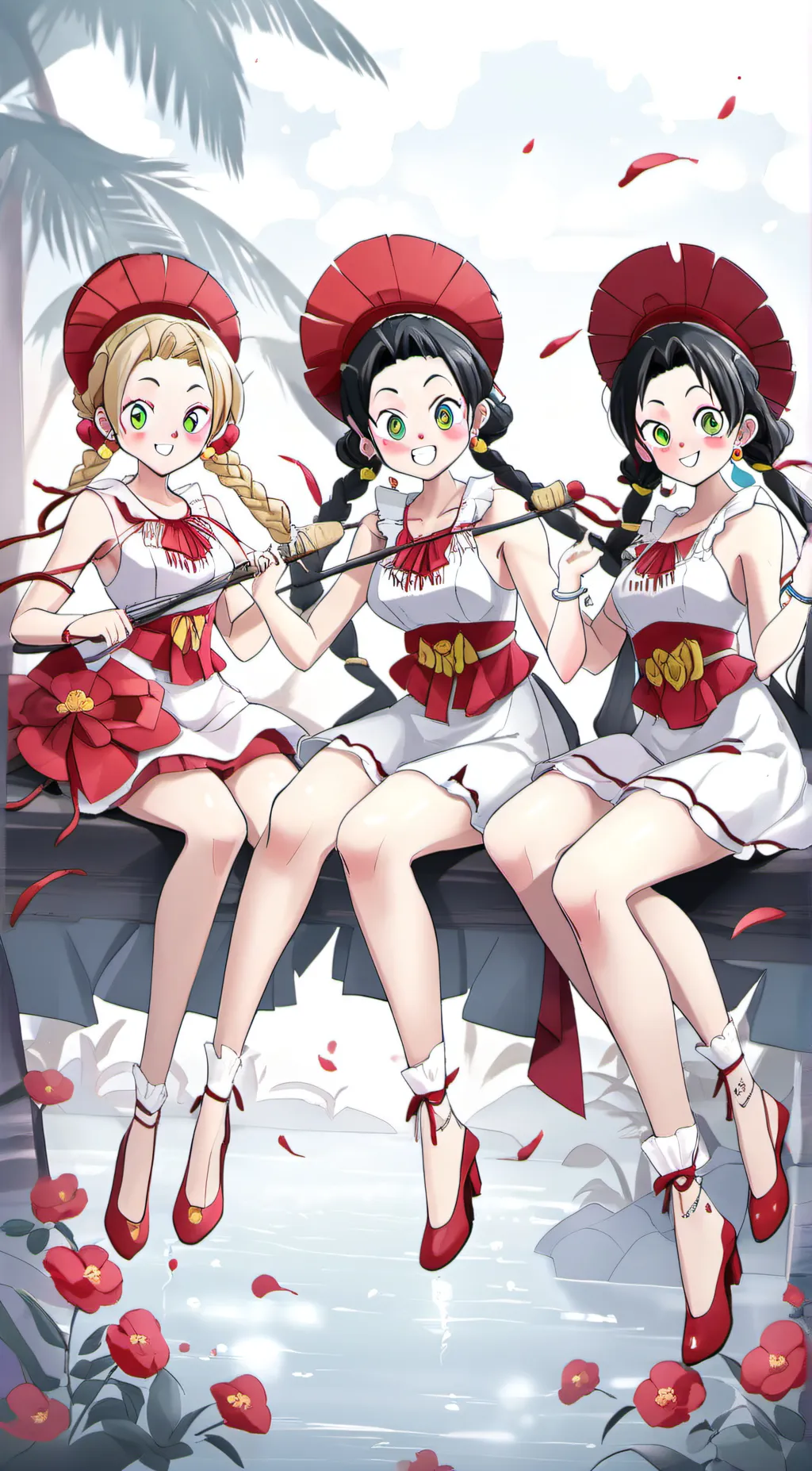 ai character: bulma,milk y N°18 background