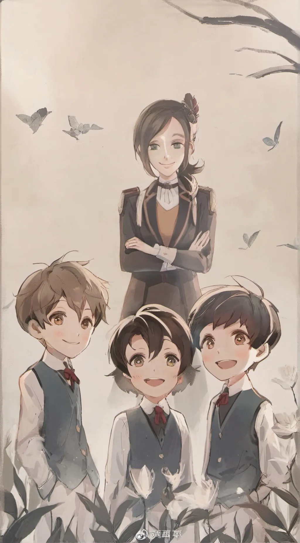 ai character: siblings and mom background