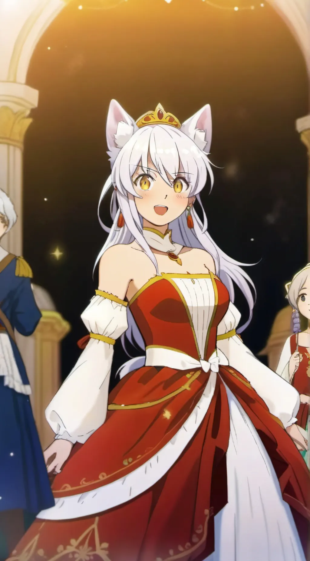 ai character: Elaine Hughes  background