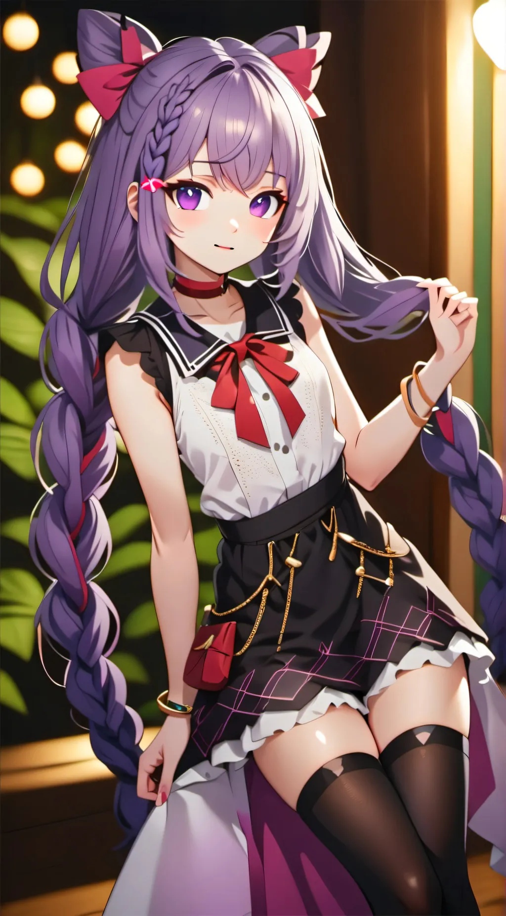 ai character: Violet background