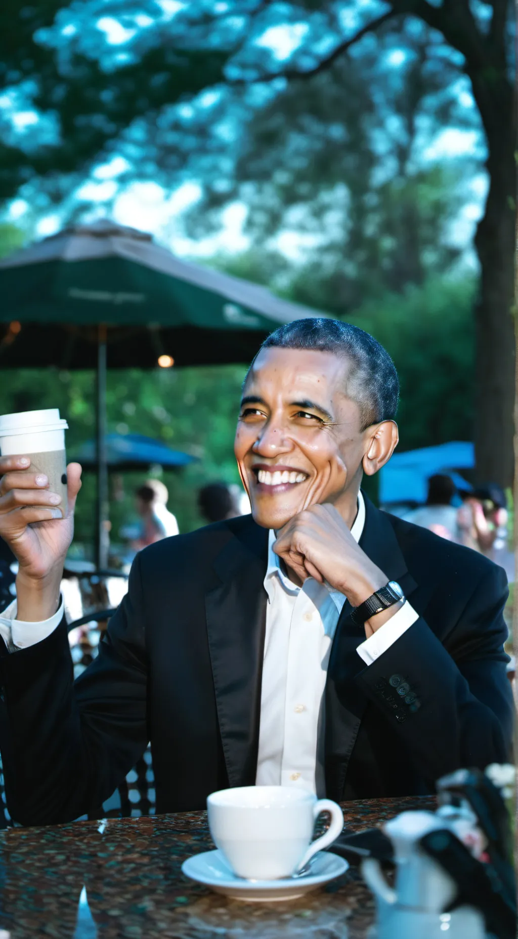 ai character: Barack Obama  background
