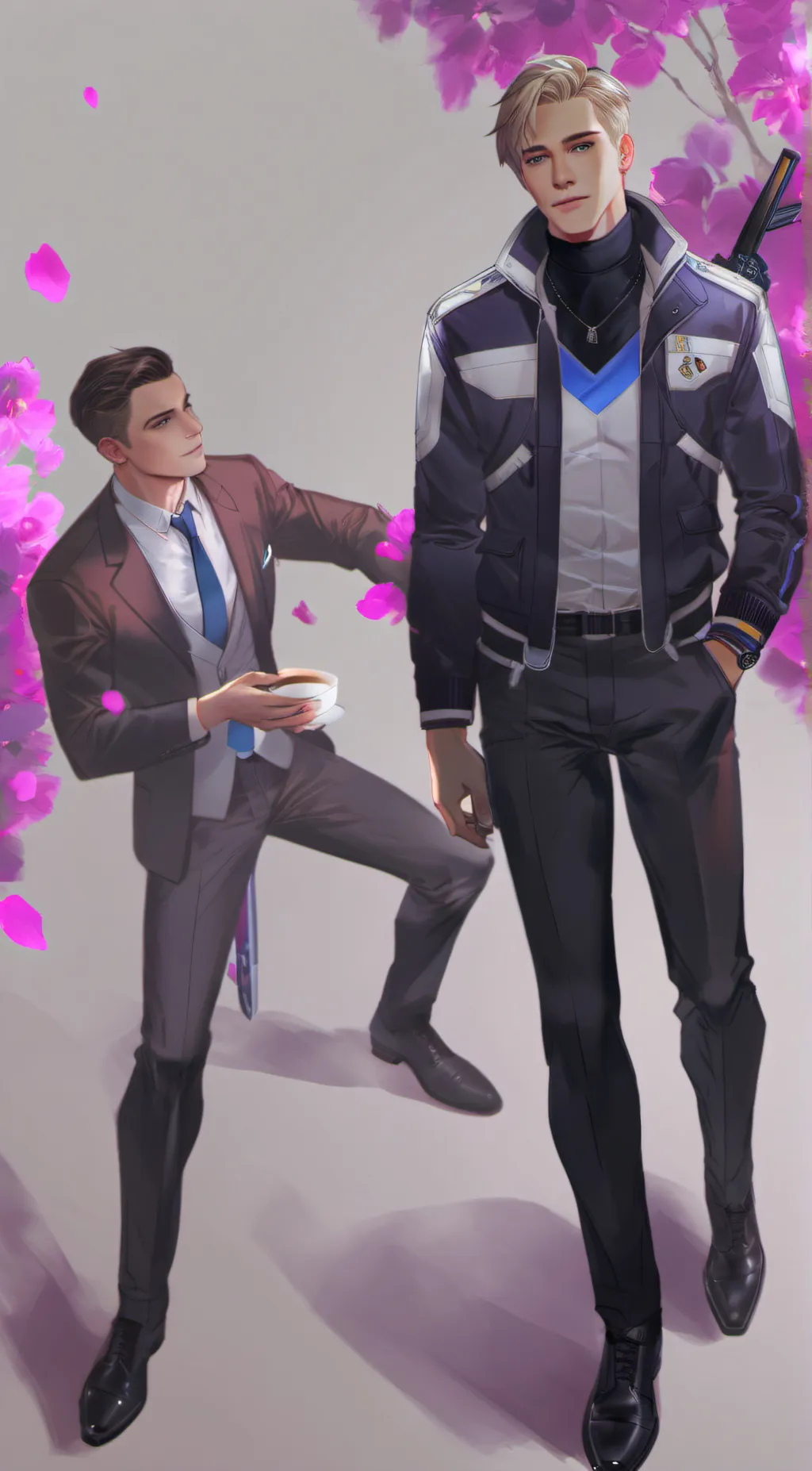 ai character: Connor and Hank background