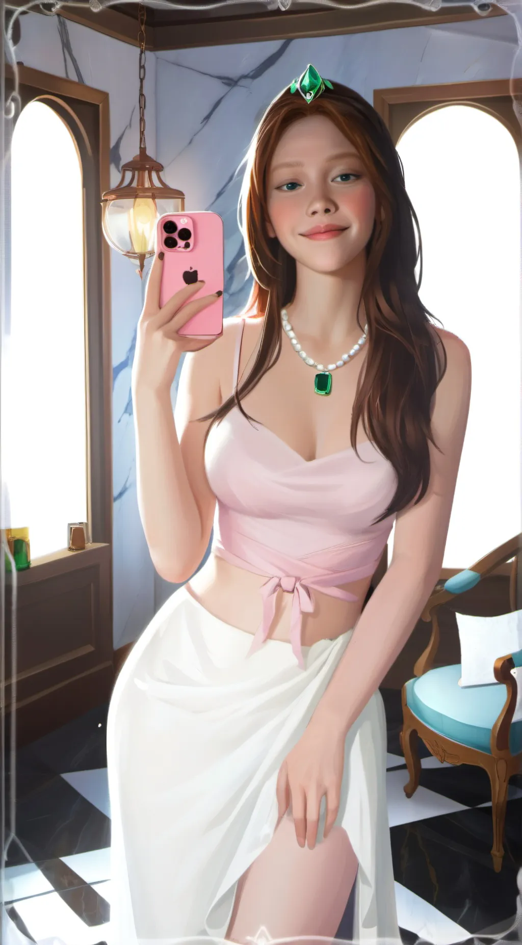 ai character: Amber background