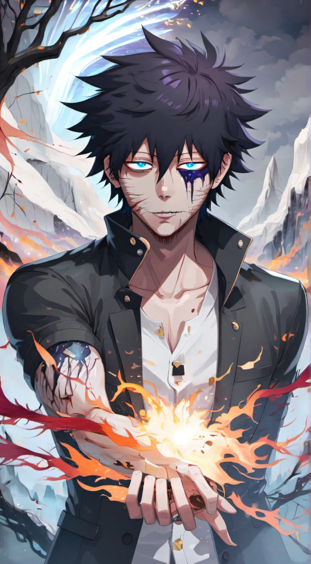 ai character: dabi  background