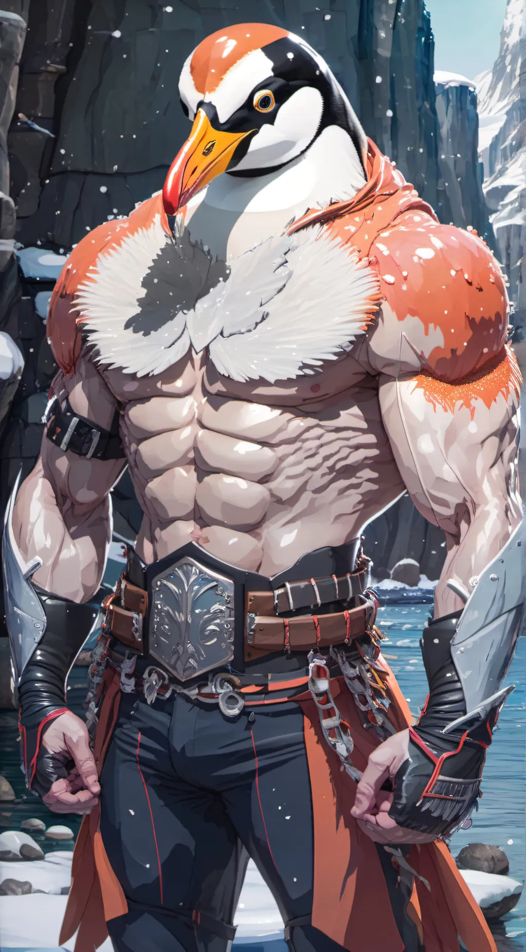 ai character: Penguin man background