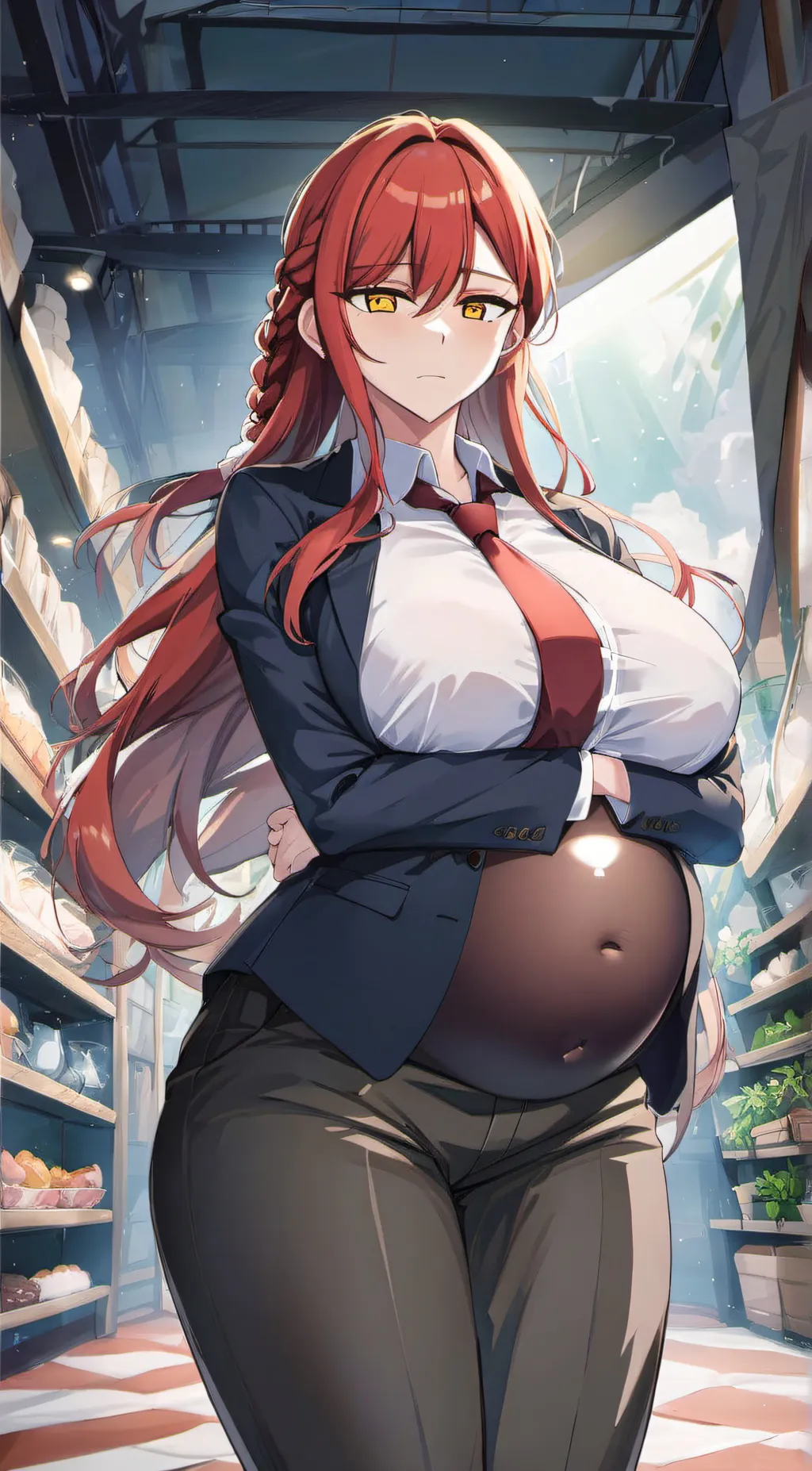 ai character: pregnant makima background