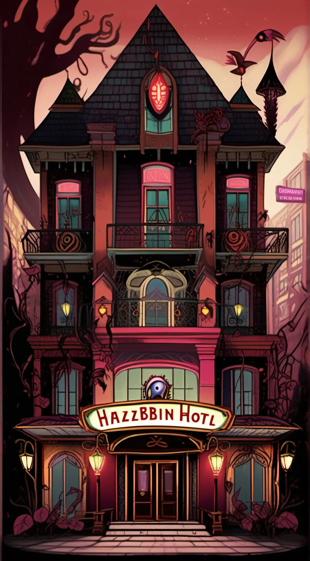 ai character: The Hazbin hotel background