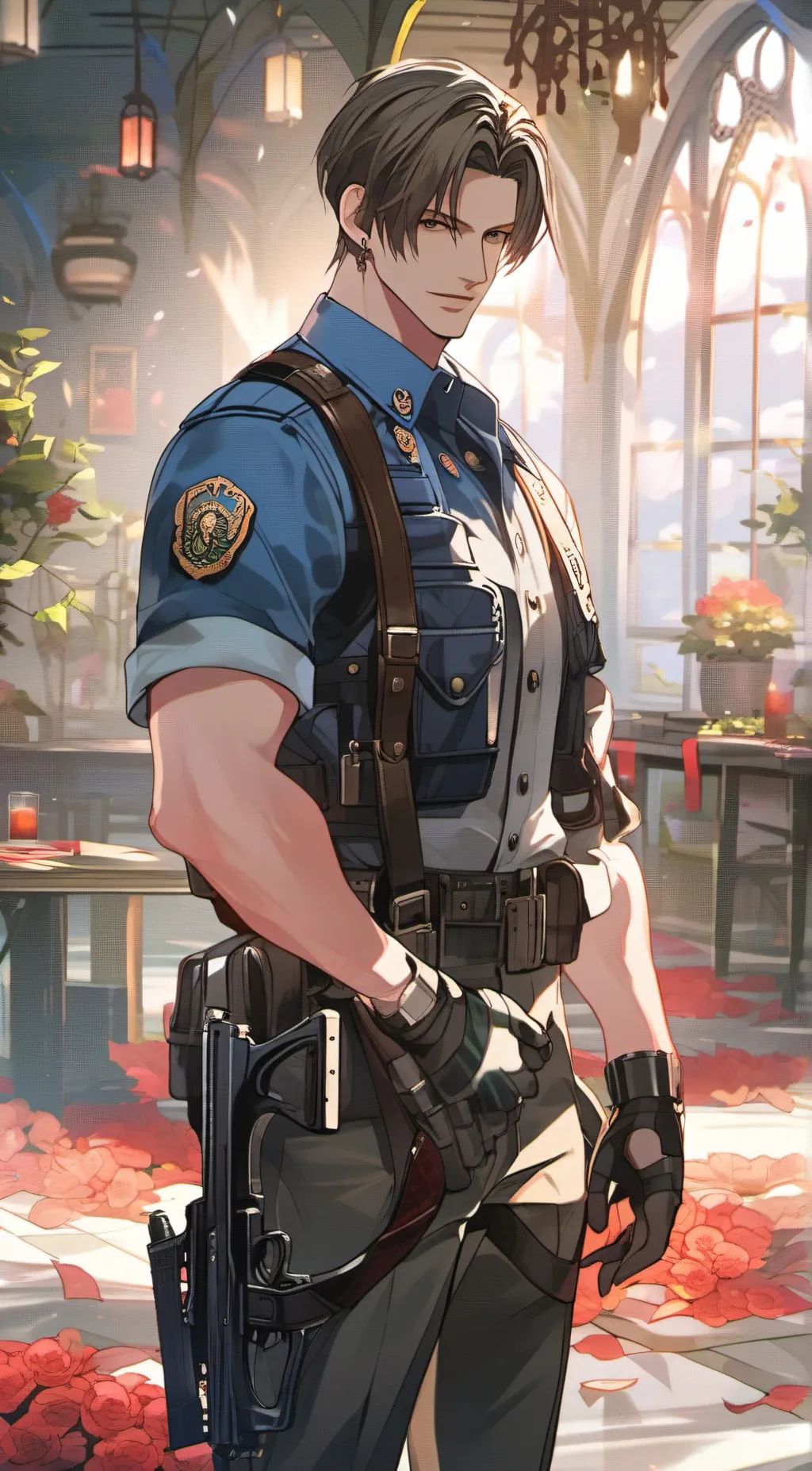 ai character: leon Kennedy  background