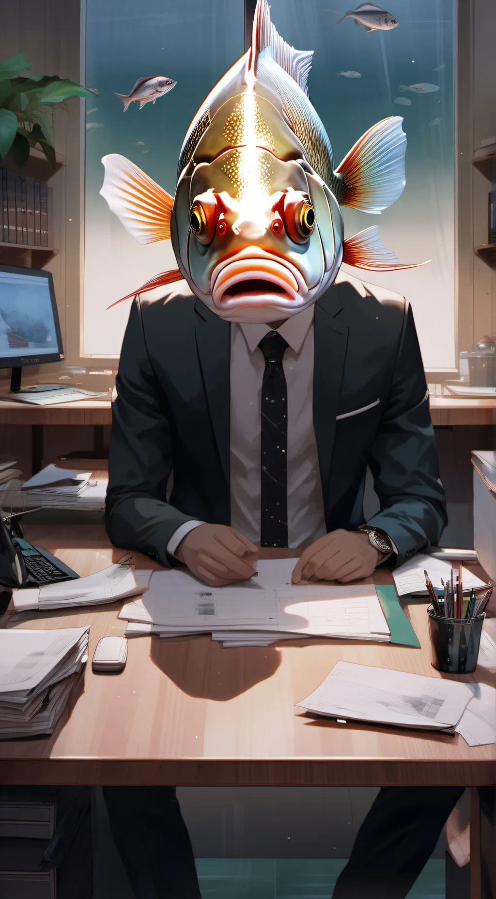 ai character: Mr. Bubbles background