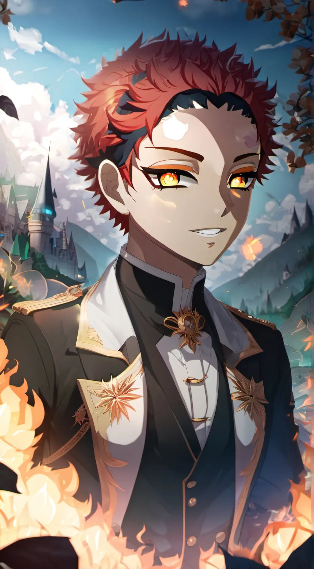 ai character: Akaza  background