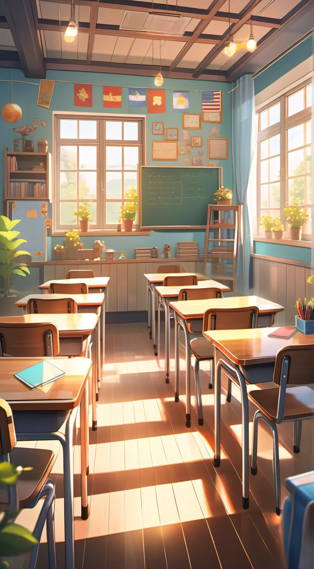 ai character: Mha school. background