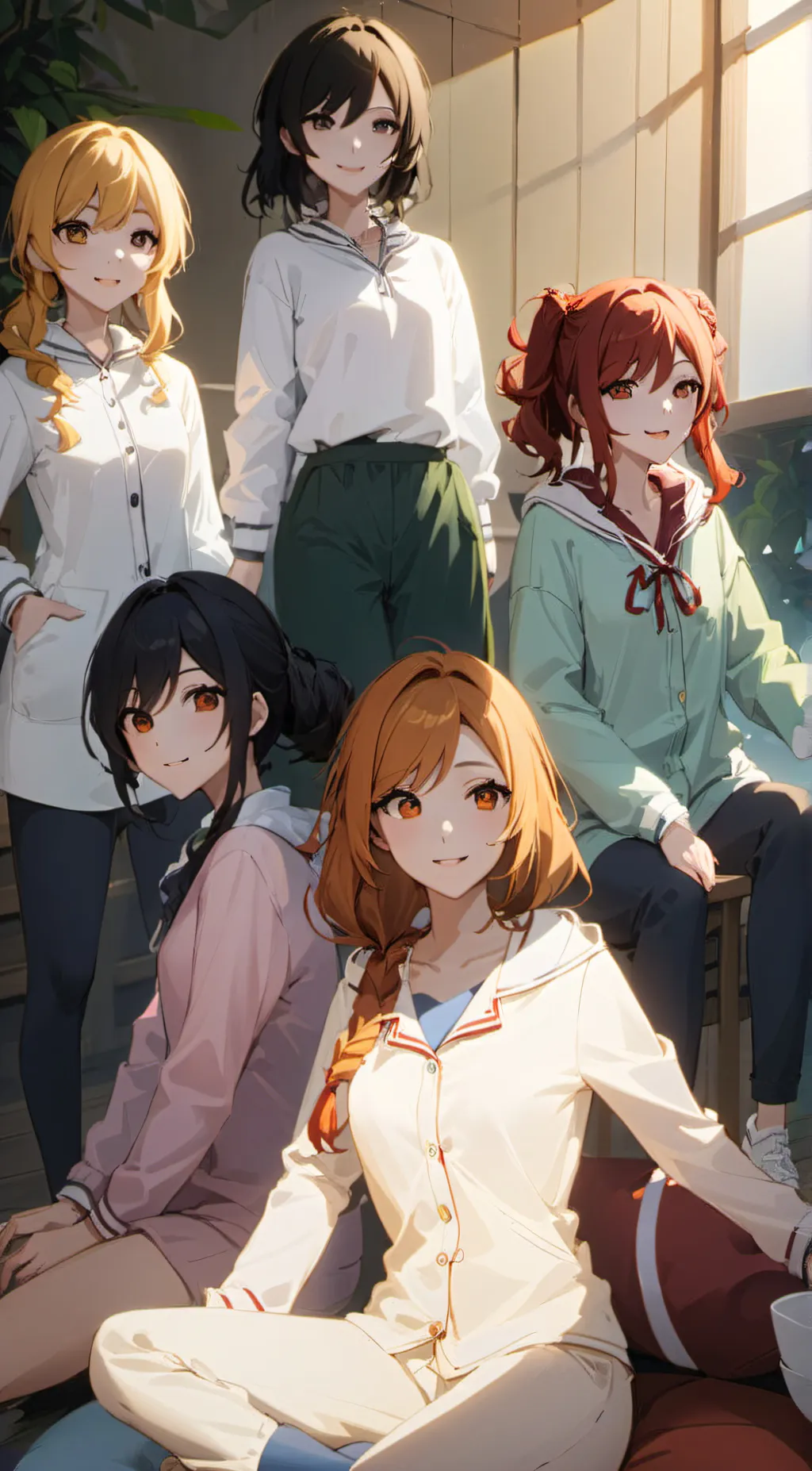ai character: 5 girls background