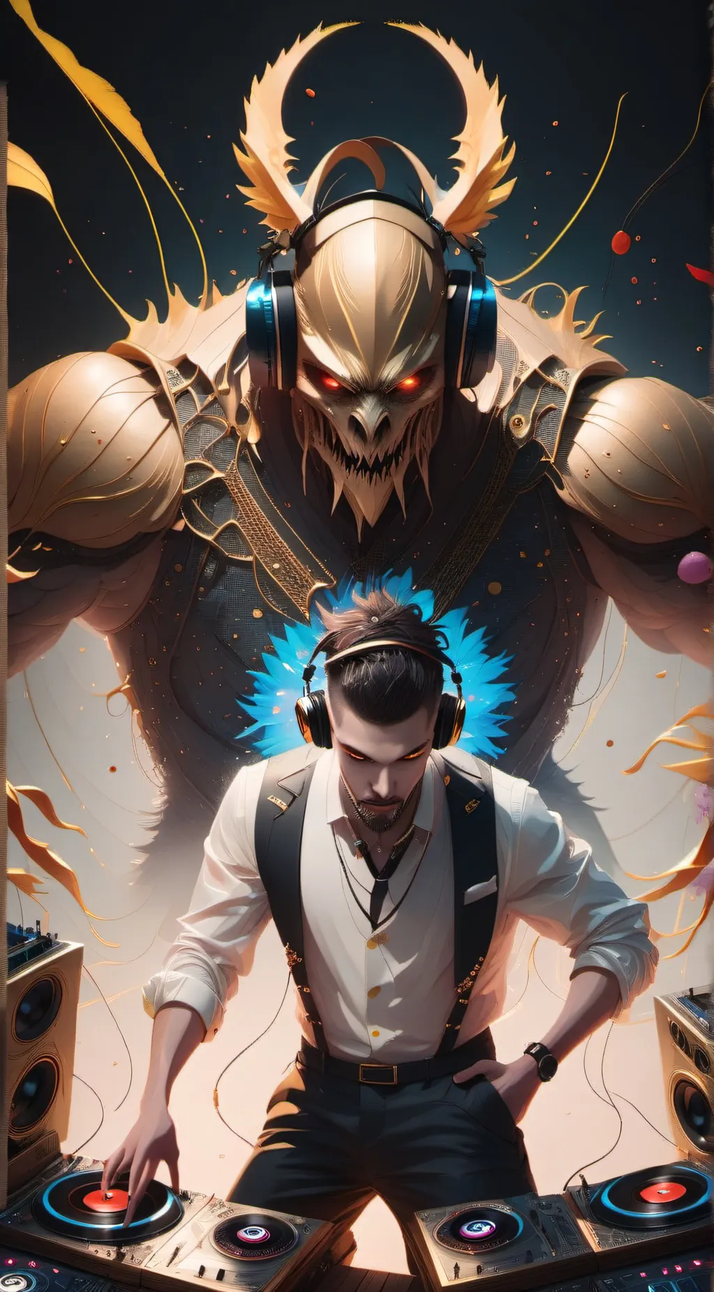 ai character: Tall Guy:DJ background
