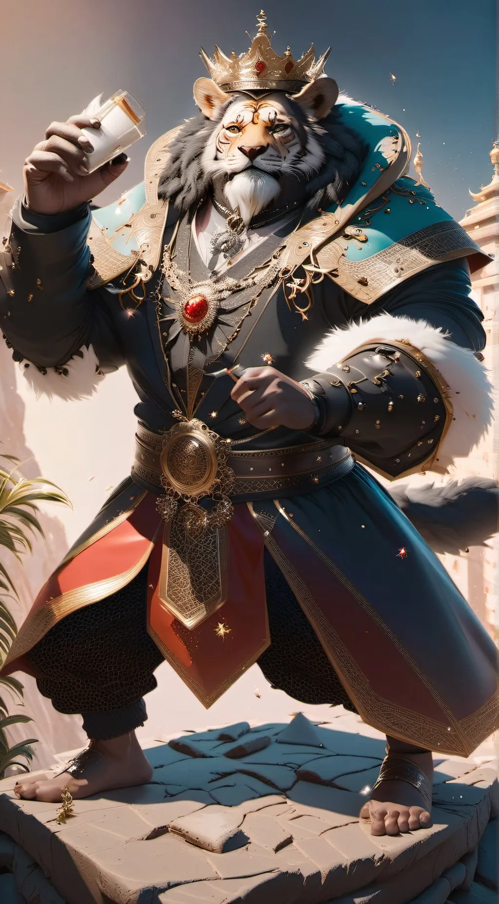 ai character: furry King background