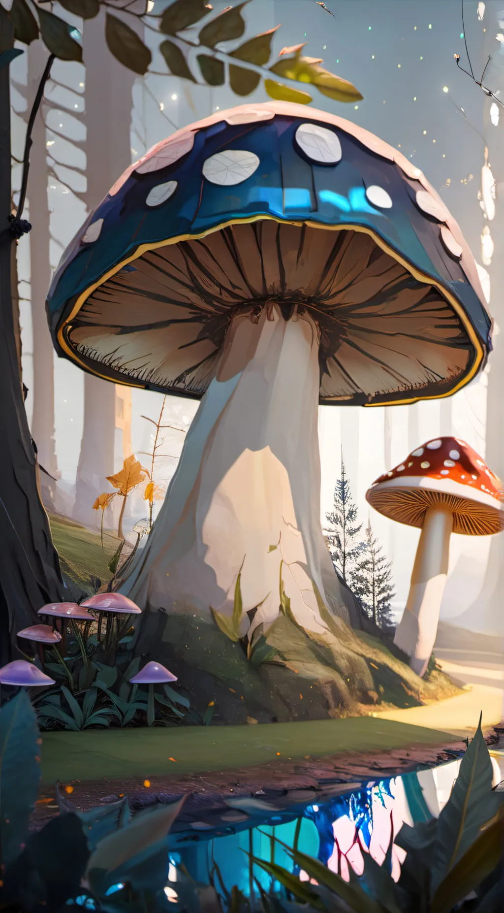 ai character: Magic mushroom background