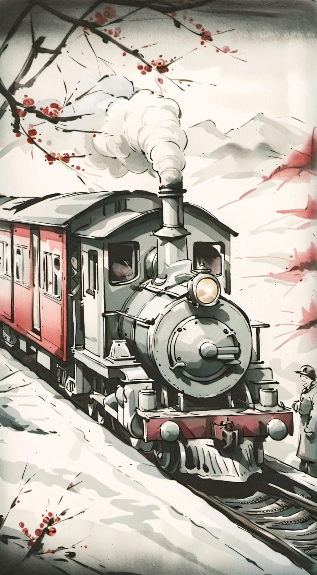 ai character: the busy railway  background