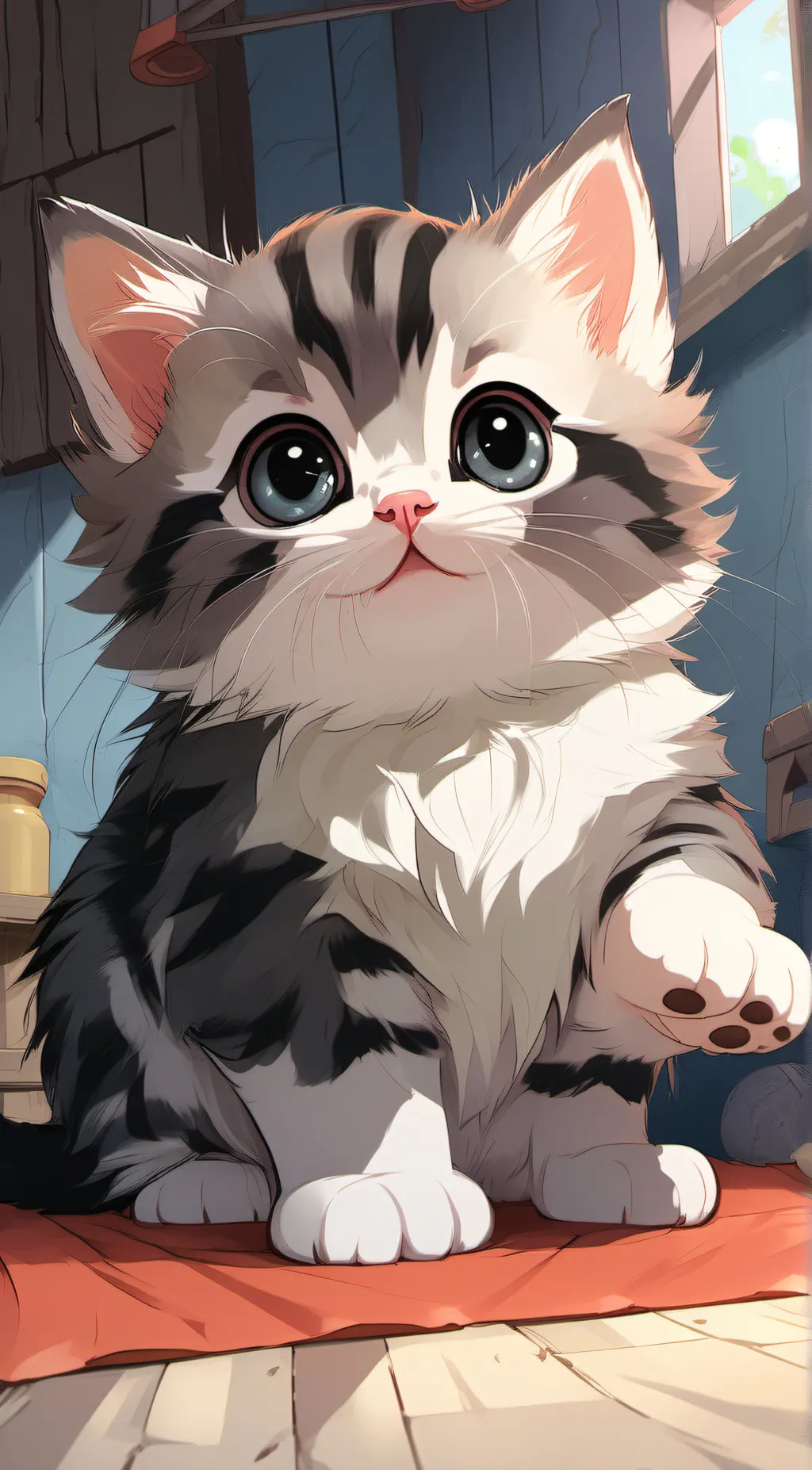 ai character: Cute kitten background