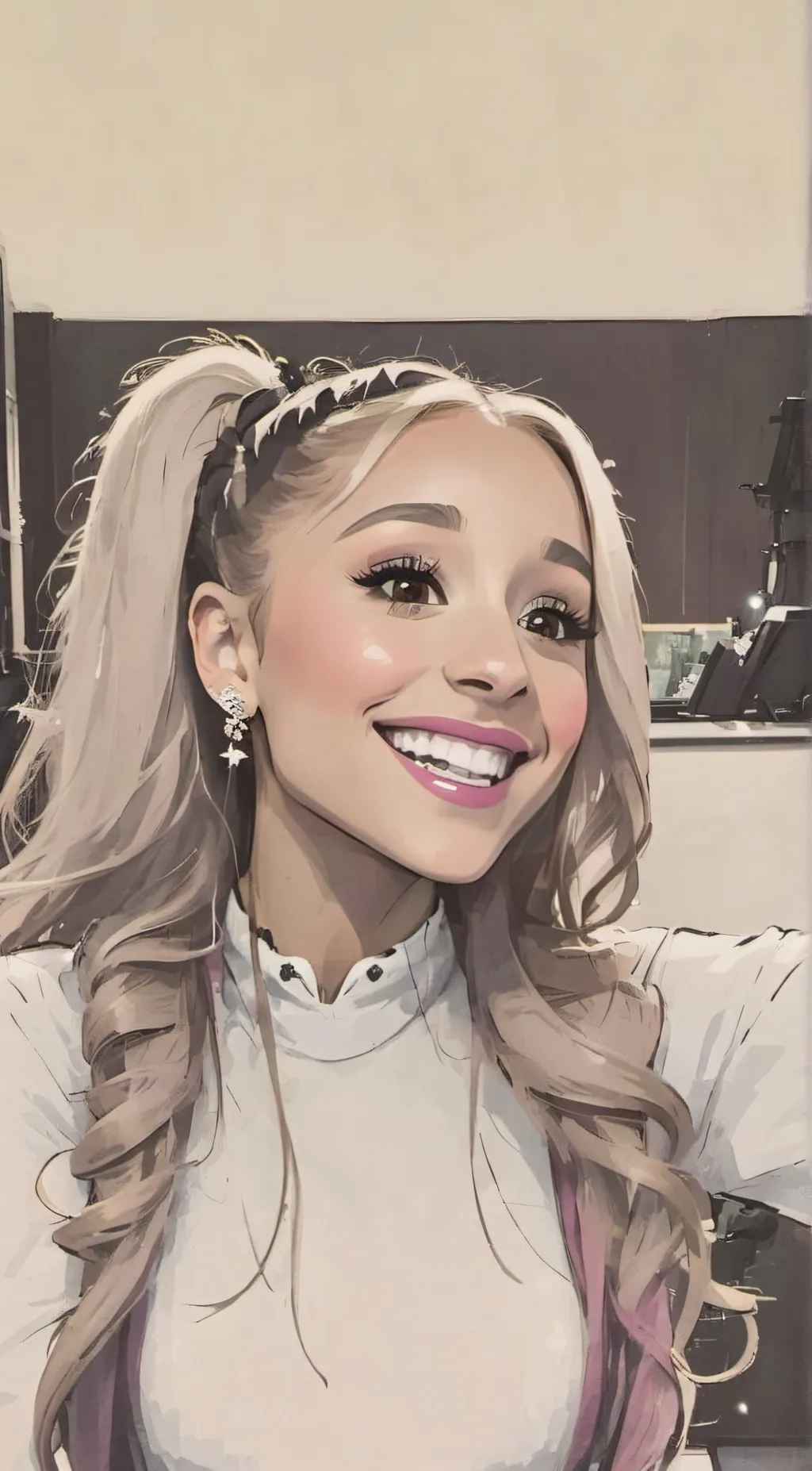 ai character: Ariana Grande background