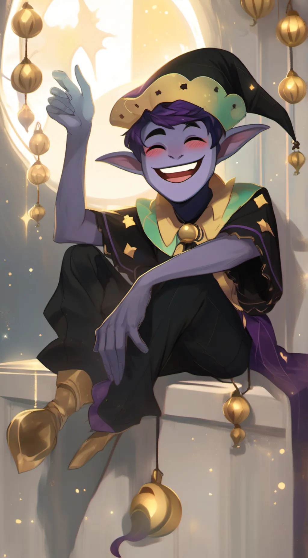 ai character: 💜🖤Jevil Back💣🤹‍♂️ background
